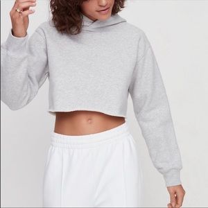 SOLD Aritzia Black TNA Cropped Hoodie